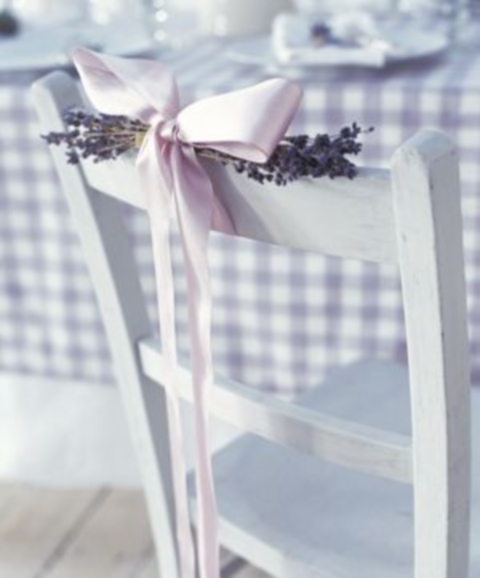 Adorable chair decoration ideas! - weddingfor1000.com bow and lavender