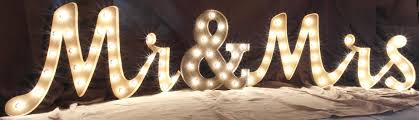 mr and mrs light up lettering