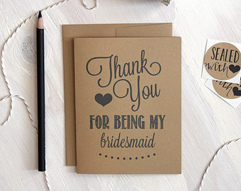 Thank You for being my bridesmaid