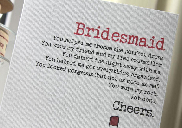 Thank You for Bridesmaids