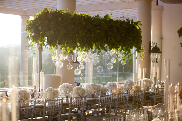 Hanging Greenery Wedding Decorations to float above the tables