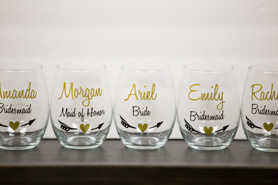 personalized wedding wine glasses