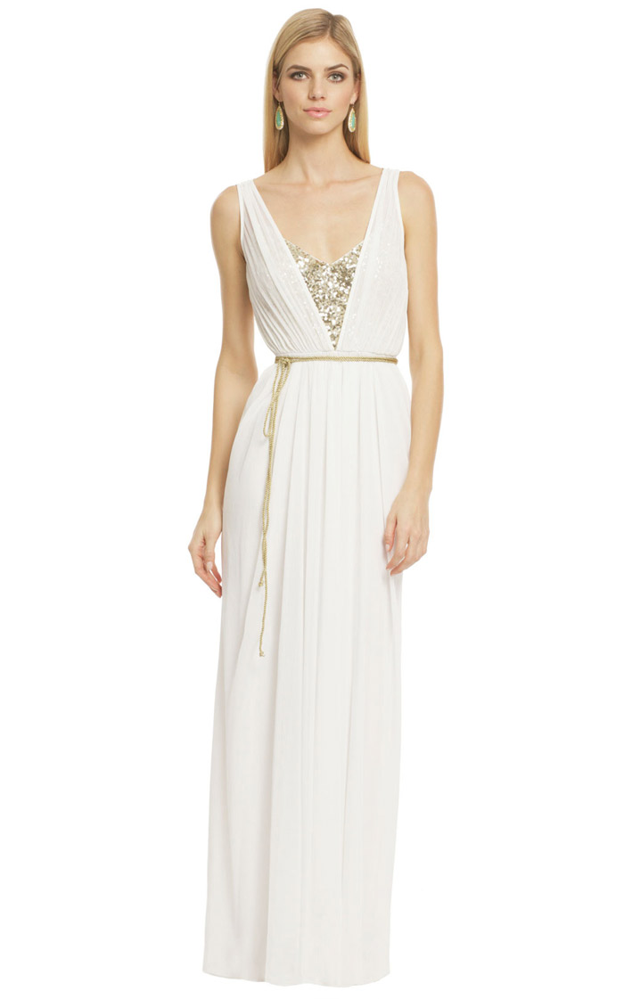 Ease up on your wedding dress budget: Rent this amazing Badgley Miscka dress for only $80!