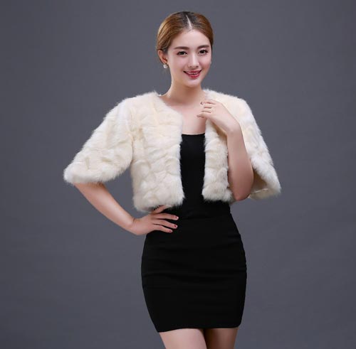 soft fur bolero for a spring wedding cover up - weddingfor1000.com