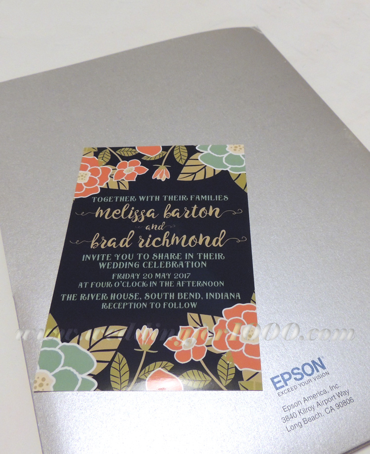 GORGEOUS results from using the Epson Expression Premium XP-830 to print my DIY invitations!