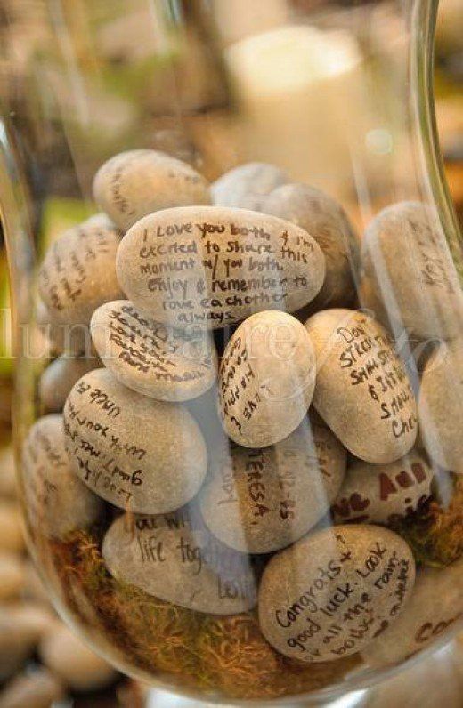 Honeymoon Keepsakes - sweet love notes on rocks from places you've been - weddingfor1000.com