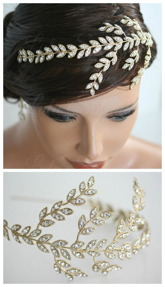 Accessories are perfect in short wedding hair styles