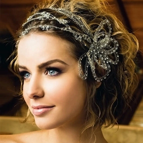 Beaded hair styles for short wedding hair