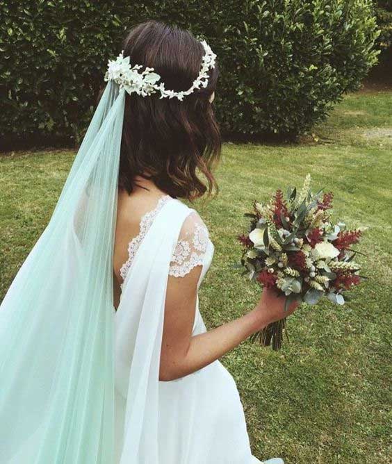 Soft blue accents your wedding day look