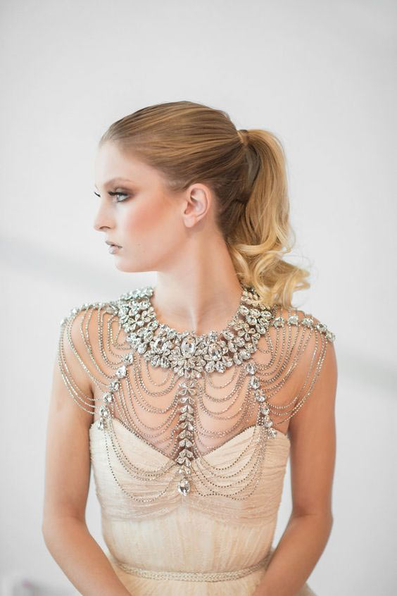 Elegant Wedding Day Look - beaded cape