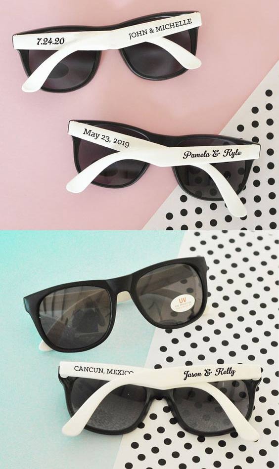 7 Awesome Destination Wedding Guest Favors Ideas: fun sunglasses - weddingfor1000.com