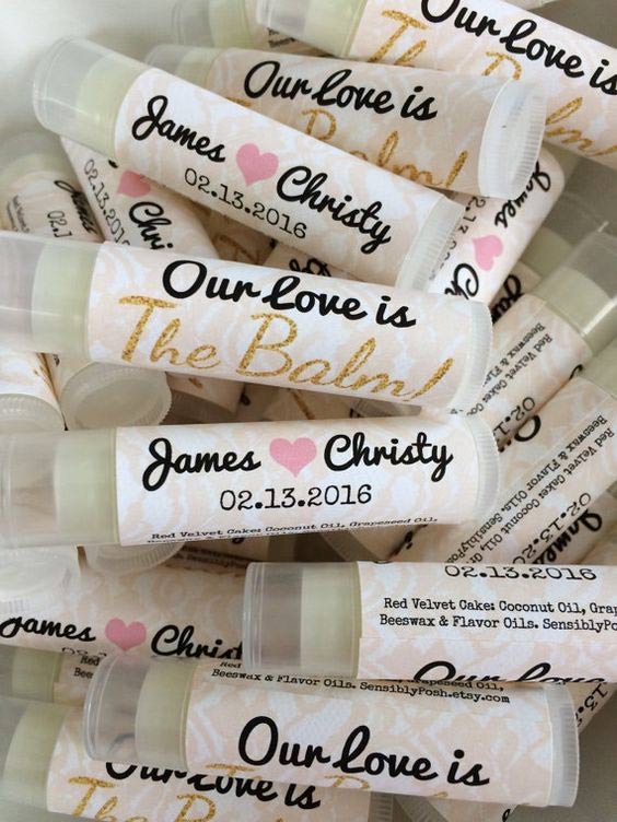 7 Awesome Destination Wedding Guest Favors Ideas: yummy lip balm - weddingfor1000.com